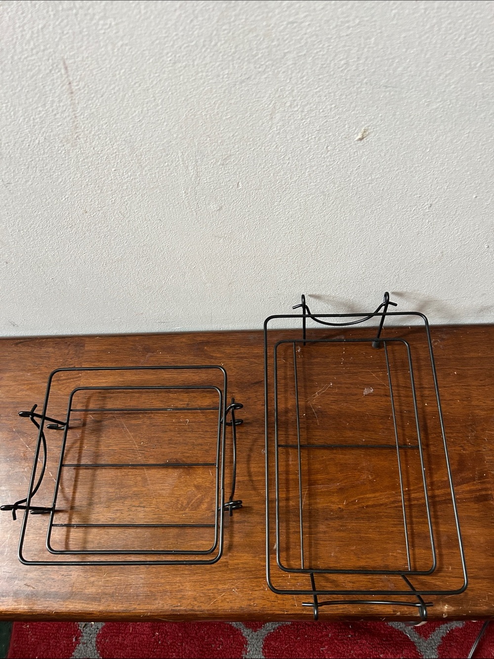 Set of 2 Black Metal Wire Organizers- Modern Home Storage for any room